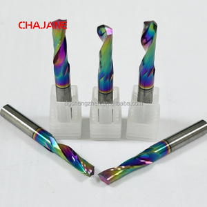 Revestido 5mm 6mm Uma Flauta Espiral <span class=keywords><strong>Router</strong></span> Bit CNC Single-Flauta End Mill Cortador de Corte De Madeira De Alumínio 8mm Shank Diâmetro OEM Box - Product Image 3