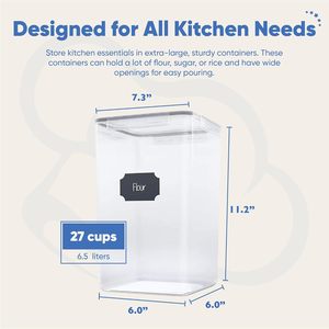 FDA Safety 42-Piece Set Dry Food Storage <b>Containers</b> Airtight <b>Clear</b> PP Plastic Pantry Cereal Snack Kitchen Organizer Microwavable - Product Image 2
