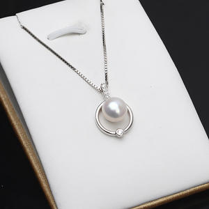 Colgante Sencillo y Moderno de Plata S925 para Mujer, con Jade, Ágata y Perla, Accesorios de Joyería DIY, Soporte Vacío para Colgantes y Dijes de Moda - Product Image 3