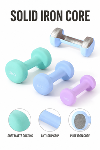 2 Pack Dumbbells <strong>Round</strong> Head Hand <strong>Weights</strong> For Women Home Workout Fitness Training 1kg 2kg 3kg 4kg 5kg - Product Image 6