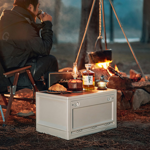 Boîte de rangement pliable avec couvercle <span class=keywords><strong>en</strong></span> bois 20L 27L 53L, grande, mobile, <span class=keywords><strong>pour</strong></span> voiture, cuisine, camping, <span class=keywords><strong>remorque</strong></span>, avec couvercle <span class=keywords><strong>en</strong></span> bois - Product Image 4