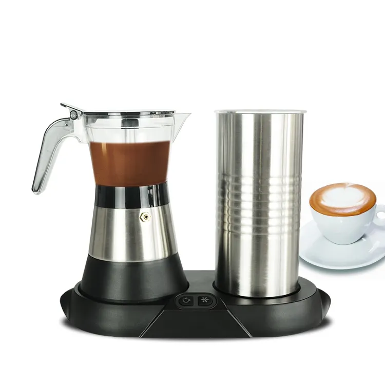 Espresso cappuccino maker electric milk frother moka pot machine set