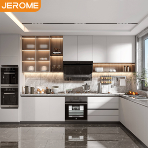 Diseño personalizado Listo para montar Cocinas Gabinetes Muebles Estilo moderno de lujo Paquete plano Conjunto completo de gabinetes de cocina blancos - Product Image 2