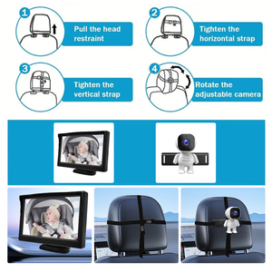 จอภาพติดรถยนต์สำหรับเด็ก รุ่น YB-500CA ขนาด 5 นิ้ว พร้อมระบบมองกลางคืนและกล้องมองหลังเพื่อความปลอดภัยของเด็ก รูปทรงหุ่นยนต์ - Product Image 5