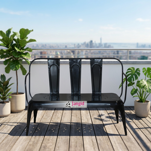 Banc de jardin en métal industriel moderne à 2 places, fabriqué à la main, au design élégant, idéal pour la maison, l'hôtel, le jardin, la terrasse, bancs en métal pour la ferme - Product Image 5