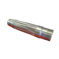 Raccord de tuyau tressé en acier inoxydable fileté avec connexion filetée et joint d'étanchéité.