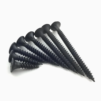 Vis à tarauder pour plaques de plâtre en gypse phosphate noir de classe 4 de la marque Yz, filetage standard M3.5, tête plate, revêtement en zinc, acier de 12 mm