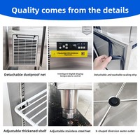 Congélateur vitrine sous comptoir pour cuisine professionnelle, capacité 250L, de -18°C à -5°C, horizontal, à refroidissement par air, poste de travail