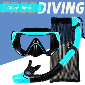Ensemble de plongée avec masque en silicone et tuba à tube sec, lunettes de natation pour adulte, équipement de plongée libre étanche - Product Image 2