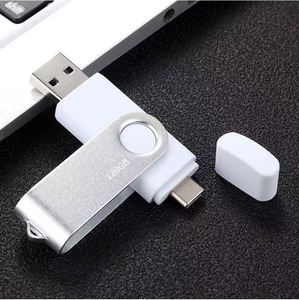 Clé USB pivotante haute vitesse 32 Go/64 Go/128 Go avec impression de logo gratuite, nouveau modèle USB 2.0 et USB Type-C, matériau métallique durable - Product Image 3
