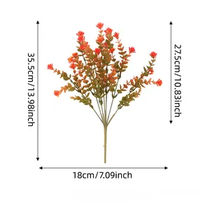 UV Resistant Plastic Artificial Plant With Fall Flowers For Outdoor Porch And Garden Decor