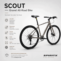 SpiritX Scout S10 Lite Aluminiumlegierung Stahlrahmen Gravel- & Rennrad 700C Steckachse 10-Gang Scheibenbremse Flatbar-Lenker