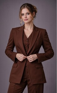 Conjunto de traje de tres piezas para mujer con blazer, chaleco y pantalones, ropa formal elegante, ropa de oficina, traje para invitadas de boda - Product Image 2