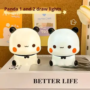 गर्म बिक्री कला डेको शैली सिलिकॉन पशु कार्टून पांडा नाइट डेस्क लाइट लैंप बच्चों बेडरूम सजावटी लिविंग रूम गिफ्ट - Product Image 4