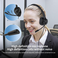 Casque téléphonique filaire étanche USB Type C 3,5 mm pour centre d'appels avec micro et écouteurs, livraison rapide, logo personnalisé