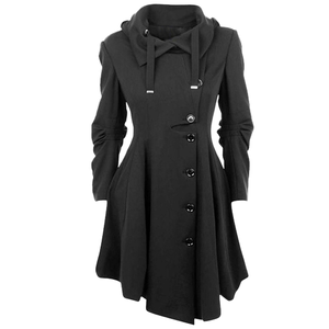 Women's Plus Size Winter Trench Coat Faux Fur Long Reversible Eco-Friendly Black White Leopard Print - Product Image 1