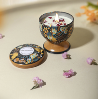 Lilin Aroma Bunga Kering Tahan Lama dengan Alas Tinggi, Kerajinan Tangan, Dapat Dipesan Sesuai Keinginan, Laris 2026, Suvenir Pernikahan