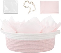 Panier de rangement en tissu tissé moderne fait à la main avec poignée en corde de coton pour organiser les jouets cosmétiques articles divers articles de salle de bain à domicile