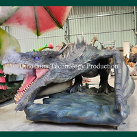 Modèle de dragon animatronique personnalisé avec fonction de fumée, robot animal mythique interactif