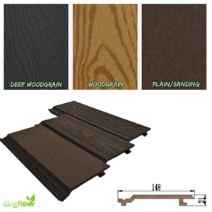 Ứng dụng ngoài trời đẹp Hội Đồng Quản trị và Batten dọc gỗ composite siding tấm Tường Ốp tùy chọn cho bên ngoài - Product Image 3