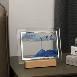 新しい木製ベーステーブルランプバブルモーション落下ガラス砂画像流れる砂感覚心を落ち着かせるそわそわおもちゃ砂アート画像 - Product Image 3