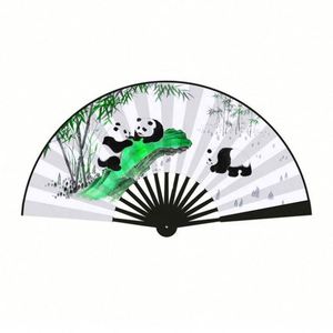 Venta al por mayor de abanicos de seda de doble cara de 8/10 pulgadas, portátiles, plegables, para danza, con diseño de libélula china, de bambú, para manualidades DIY y decoración del hogar - Product Image 2