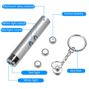 Portable Red Light & White Flashlight Interactive Cat Teaser Wand 2-in-1 Cat Infrared Laser Light Toys - Product Image 3