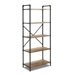 Estantería <span class=keywords><strong>de</strong></span> madera maciza <span class=keywords><strong>de</strong></span> hierro forjado para Loft <span class=keywords><strong>de</strong></span> estilo americano, estantería <span class=keywords><strong>de</strong></span> exhibición <span class=keywords><strong>de</strong></span> tubería Feng Shui Industrial Vintage, estantería creativa - Product Image 1