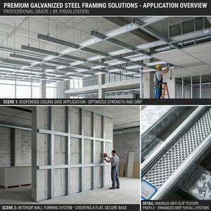Profilé en U en acier galvanisé robuste, design moderne <span class=keywords><strong>pour</strong></span> suspension de <span class=keywords><strong>plafond</strong></span> et systèmes de renforcement en béton - Product Image 5
