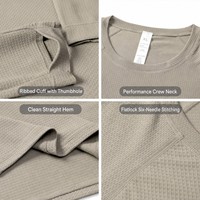 Maglietta a Maniche Lunghe con Stampa Logo Personalizzata, Collo Tondo, Tessuto Texturizzato, Abbigliamento Sportivo Casual per Corsa e Palestra, Design OEM