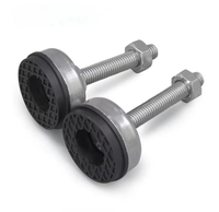 Pied de nivellement réglable M6 20 mm en acier inoxydable finition zinc avec base en caoutchouc antidérapante pour support de machine ISO - Prix usine