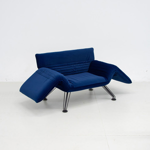 Fauteuil de détente haut de gamme en cuir, fauteuil simple avec accoudoirs pour chambre à coucher, hôtel, appartement, salon - Product Image 2