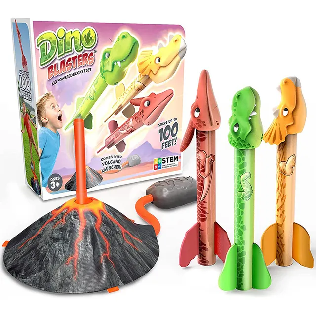 2023 Hot Sale Dinosaur Stomp Rocket Launcher Toy Outdoor Dino Blasters Launch Rocket Toys Summer Garden Fun Jump Sports Toys