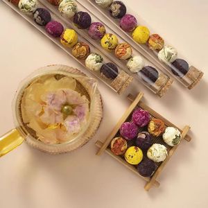 Хит продаж, натуральный пуэрский чайный шар, 6 вкусов, Цветущий Цветочный чай, антиоксидант ручной работы, OEM мини-Детокс, отлично подходит для сыпучих/пакетиков - Product Image 4