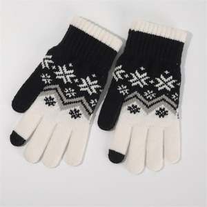 Guantes de Invierno para Mujer, Tejidos con Jacquard, para Pantallas Táctiles, Estilo Sencillo para Uso Diario y al Aire Libre - Product Image 3