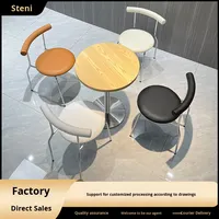 Table et chaises de salle à manger multifonctionnelles de style industriel tendance en PVC coloré pour desserts, snacks, restauration rapide, restaurants, cafés, laiteries