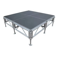 Scène en contreplaqué noir certifiée TUV CE 6061-T6, installation facile, scène en aluminium pour salon professionnel, scène pliante en aluminium pour location