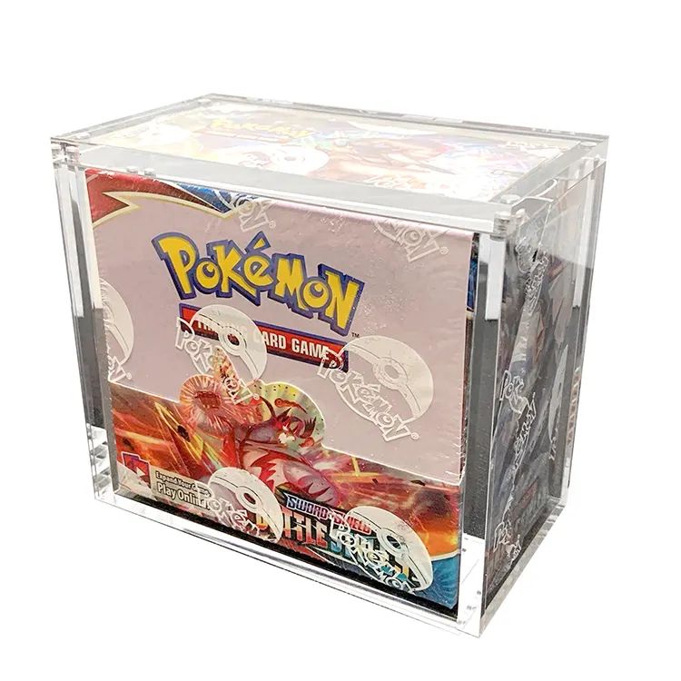 Acryl-Vorführbox für Pokemon Booster Pack schützt Ihre Sammelkarten im Original in Box-Zustand Kartschutz
