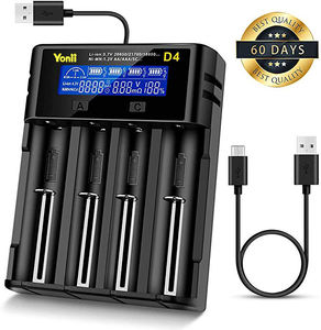 Accessori per Batterie Caricabatterie Intelligente D4 LCD 2A USB Rapido 4 Slot per Batterie al Litio 18650 21700 26650 AA AAA Fornitura di Fabbrica - Product Image 1
