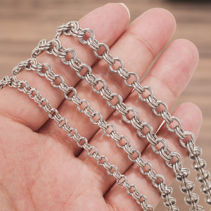 New Style Heavy Stainless Steel Double Loop <b>Cross</b> O-<b>Ring</b> Chain | 4-6MM Wide Sold by Meter - Product Image 4