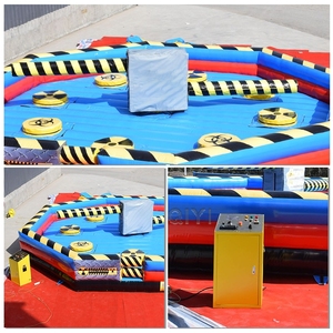 Jeu gonflable octogonal Meltdown, jeu gonflable Total <span class=keywords><strong>Wipeout</strong></span>, <span class=keywords><strong>Wipeout</strong></span> gonflable mécanique rotatif pour location de fêtes adultes - Product Image 4