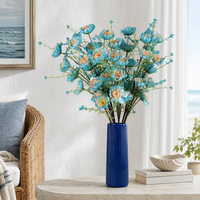 Branche de fleur d'azalée artificielle en PU, 60 cm, têtes de fleurs de 6 cm, pour décoration de mariage, de table, de maison, et présentation photographique