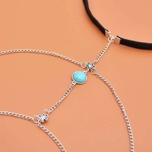 ड्रॉप मरकत मणि जांघ पैर श्रृंखला चांदी धातु की चेन प्लस आकार पैर अवस्र्द्ध शरीर श्रृंखला - Product Image 5