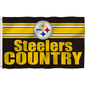 Haute qualité 3x5ft pour équipe de Football <span class=keywords><strong>NFL</strong></span> conception personnalisée bannière Pittsburgh Steelers drapeaux 100% Polyester Stock toutes les équipes - Product Image 1