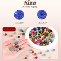 Perles Shambala en cuivre écologique avec strass en cristal pavé, motif ours 3D, taille personnalisée 4-16MM, pour bracelets, nail art, chaussures et sacs