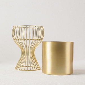 กระถางดอกไม้โลหะชุบทองสําหรับตกแต่งบ้านและสวน กระถางดอกไม้เคลือบไฟฟ้าและชาวไร่ที่มีคุณภาพดีที่สุด - Product Image 2