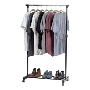 Perchero Metálico Rodante Sencillo de Gran Venta con Ruedas, Estante de Almacenamiento de Ropa, Altura Ajustable, Ensamblado - Product Image 1