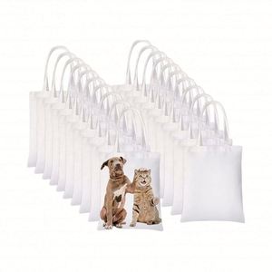 Sacs fourre-tout modernes pour sublimation, sacs d'épicerie en polyester réutilisables et lavables, vierges pour sérigraphie, pour le bricolage - Product Image 1