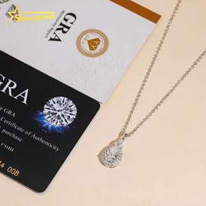 USA Warehouse 6*9mm Birnen schliff Frauen Halskette 2cts Schnelle Lieferung Pass Diamond <span class=keywords><strong>Tester</strong></span> 925 Moissan ite - Product Image 6