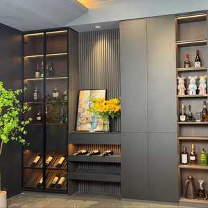 ตู้ไม้สำหรับรับประทานอาหารดีไซน์ทันสมัยตู้กระจกแบบบุฟเฟ่ต์ตู้ห้องนั่งเล่นจัดแสดง - Product Image 1